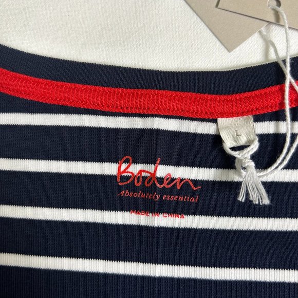 Boden Cotton Tank Top Navy Blue & White Stripe - Picture 3 of 12